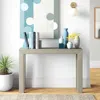 Hivvago Solid Wood Modern Accent Console Table / Sofa Table In Beige Seashell Finish In Neutral