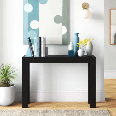 Hivvago Solid Wood Modern Accent Console Table / Sofa Table In Black Finish