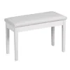 Hivvago Solid Wood Pu Leather Padded Piano Bench Keyboard Seat In White