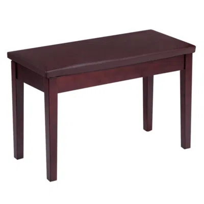Hivvago Solid Wood Pu Leather Padded Piano Bench Keyboard Seat-coffee