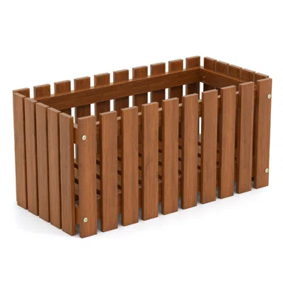 Hivvago Solid Wood Raised Garden Bed For Flower And Vegetable In Brown