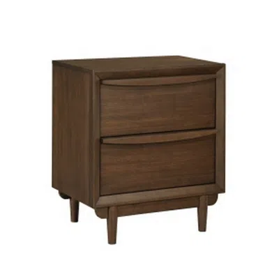 Hivvago Soly 27 Inch Nightstand, 2 Drawers, Usb Port, Lip Pull Handles, Brown