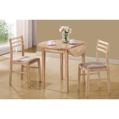 Hivvago Sophisticated 3 Piece Wooden Table And Chair Set, Brown