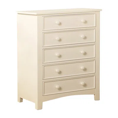 Hivvago Sophisticated 5 Drawers Wooden Chest, White