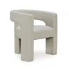 Hivvago Sovi Accent Chair, Cushioned Seating, Barrel Back With Cutout Design, Ivory