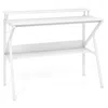 Hivvago Space Saving Computer Desk With Monitor Stand And Extra Storage Shelf For Work Study In White