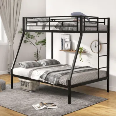Hivvago Space-saving Metal Slatted Bed Frame For Teens And Adults Noise-free No Box Spring Needed-black