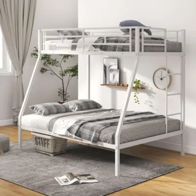 Hivvago Space-saving Metal Slatted Bed Frame For Teens And Adults Noise-free No Box Spring Needed-white