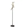 Hivvago Spark 62 Inch Floor Lamp, 3 Cylindrical Glass Shades, Antique Brass, Gold