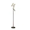 Hivvago Spark 62 Inch Floor Lamp, 3 Cylindrical Glass Shades, Bright Nickel, Silver