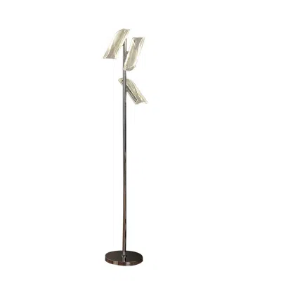 Hivvago Spark 62 Inch Floor Lamp, 3 Cylindrical Glass Shades, Bright Nickel, Silver