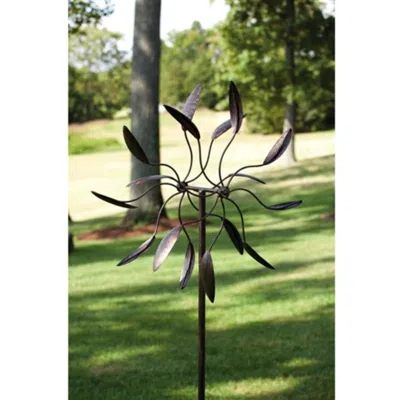 Hivvago Spinning Metal Outdoor Garden Art Wind Spinner In White