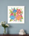 Hivvago Spring Floral White Framed Print Wall Art In Multi