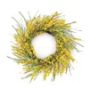Hivvago Spring Forsythia Floral Wreath 26"d In Yellow