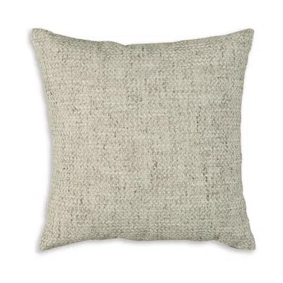 Hivvago Square Accent Throw Pillow, 20 Inch, Woven Gray Polyester, Polyfill In Neutral