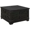 Hivvago Square Coffee Table With Hidden Compartment In Black