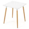Hivvago Square Dining Table With Adjustable Foot Pads For Dining Room Kitchen-white