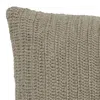 Hivvago Square Fabric Throw Pillow With Hand Knit Details And Knife Edges, Brown