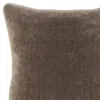 Hivvago Square Fabric Throw Pillow With Solid Color And Piped Edges, Taupe Brown In Brown
