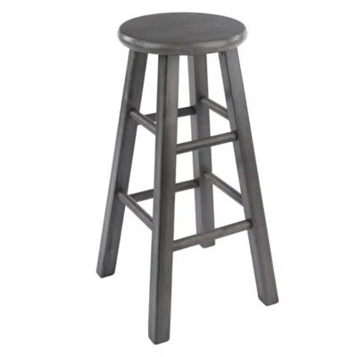 Hivvago Square Leg Counter Stool Rustic Gray In Black