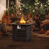 Hivvago Square Propane Fire Pit Table With Lava Rocks And Rain Cover