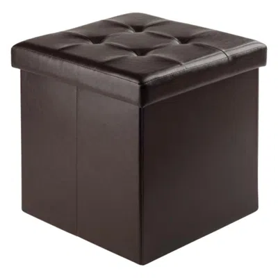 Hivvago Square Storage Ottoman Espresso In Brown
