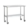 Hivvago Stainless Steel 2-ft Kitchen Island Cart Prep Table With Casters In Silver