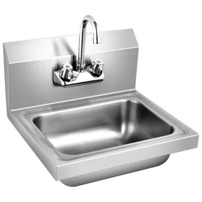 Hivvago Stainless Steel Sink Wall Mount Hand Washing Sink With Faucet And Back Splash In Silver
