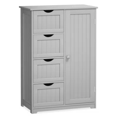 Hivvago Standing Indoor Wooden Cabinet With 4 Drawers-gray