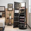 Hivvago Standing Jewelry Cabinet With Adjustable Led Lights-black