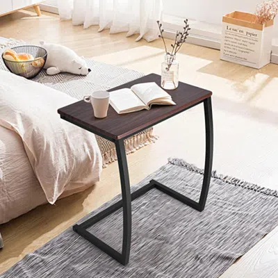 Hivvago Steel Frame C-shaped Sofa Side End Table-coffee