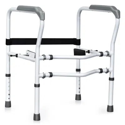 Hivvago Steel Safety Toilet Rail With Created Fixable Clamp In White