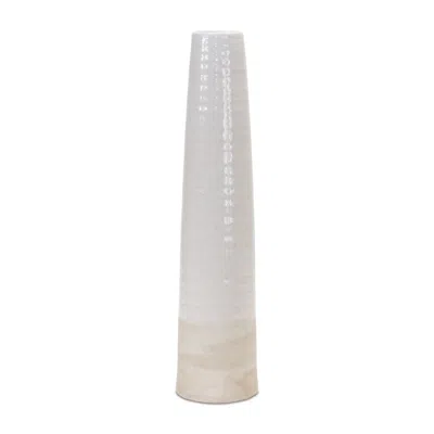 Hivvago Stoneware Floor Vase 19.5"h In White