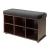 Hivvago Storage Bench With Seat Cushion Espresso And Black