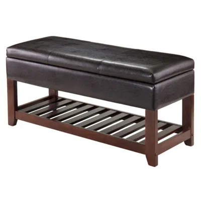 Hivvago Storage Chest Bench Espresso And Walnut In Brown
