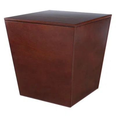 Hivvago Storage Cube Accent Table Walnut In White