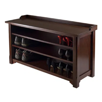 Hivvago Storage Hall Bench Walnut In Brown