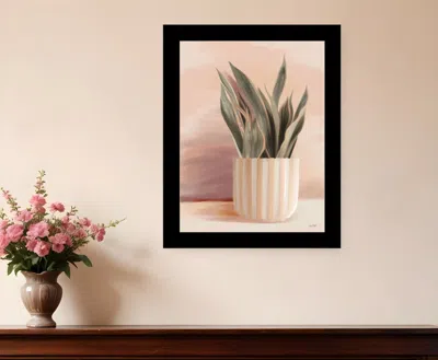 HIVVAGO STRIPED BOHEMIAN PLANT BLACK FRAMED PRINT WALL ART