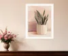 Hivvago Striped Bohemian Plant White Framed Print Wall Art In Multi