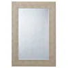 Hivvago Structure 26 X 38 Modern Rectangular Mirror, Shargeen Texture, Bevel, Ivory In Brown