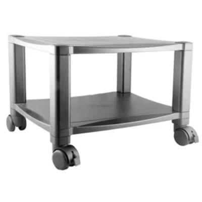 Hivvago Sturdy 2-shelf Mobile Printer Stand Cart In Black With Locking Casters In Gray