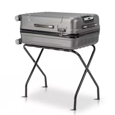 Hivvago Sturdy Black Metal Foldable Luggage Rack