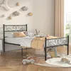 Hivvago Sturdy Metal Platform Bed Frame With Headboard Footboard In Black Finish In Black