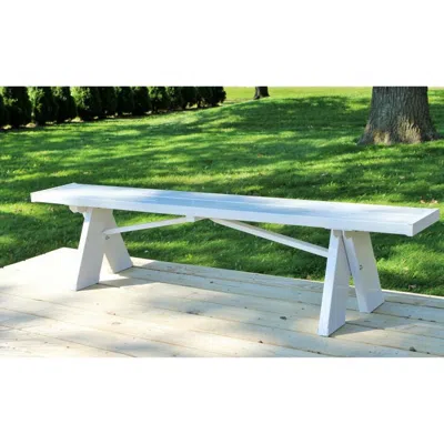 Hivvago Sturdy White 6 Ft. Backless Vinyl Bench
