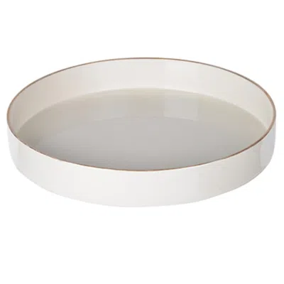 Hivvago Sturdy Wooden Round Tray, White