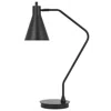 Hivvago Sty 24 Inch Task Table Lamp, Swivel Gray Shade, Angled Thin Metal Pole In Black