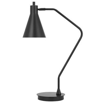 Hivvago Sty 24 Inch Task Table Lamp, Swivel Gray Shade, Angled Thin Metal Pole In Black