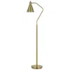 Hivvago Sty 63 Inch Task Floor Lamp, Swivel Brass Shade Angled Metal Pole In Gold
