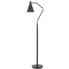 Hivvago Sty 63 Inch Task Floor Lamp, Swivel Gray Shade, Angled Thin Metal Pole In Black