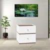 Hivvago Stylish Wooden Nightstand With Double Drawer Design In White